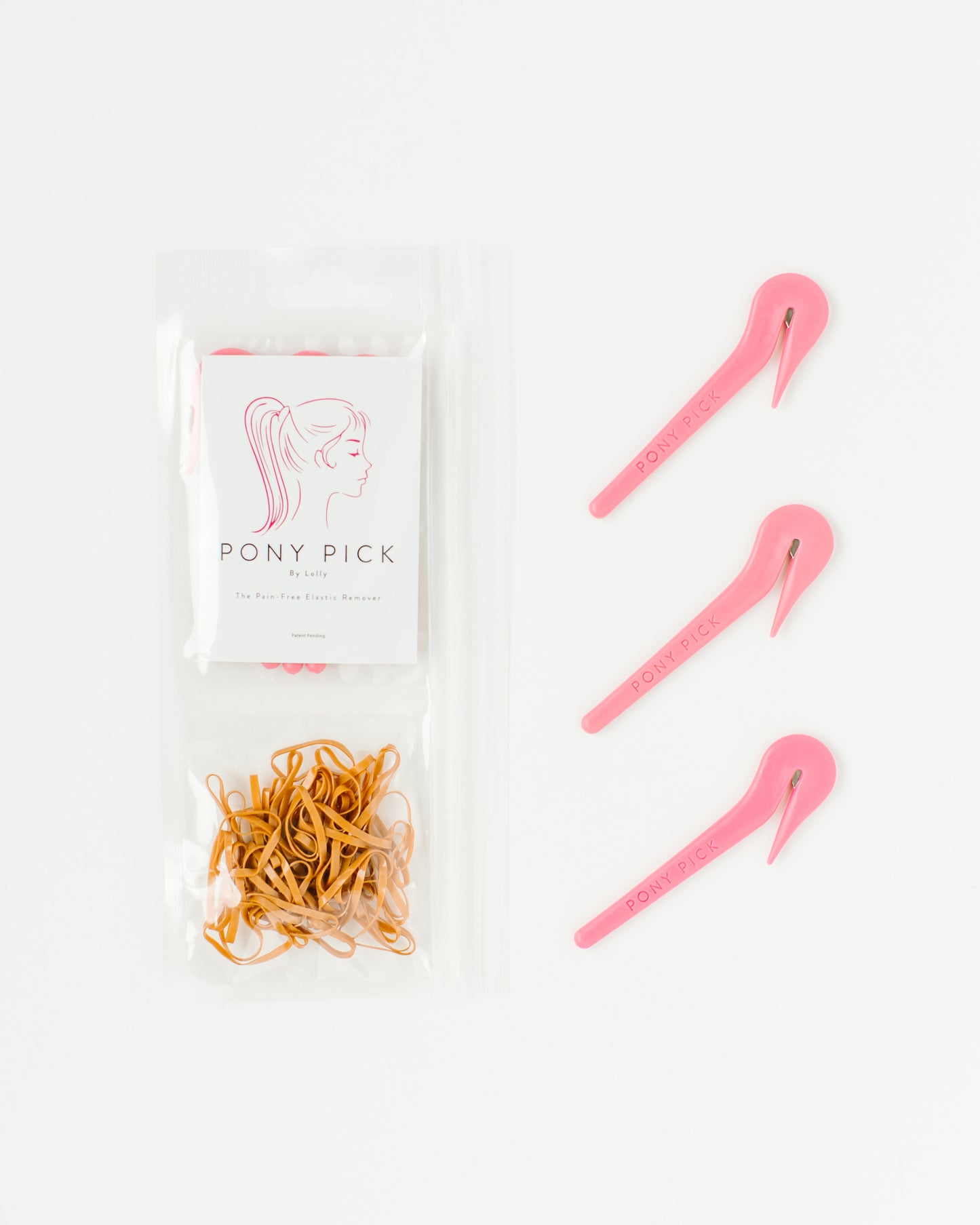 The Pony Pick + Light Brown Elastics