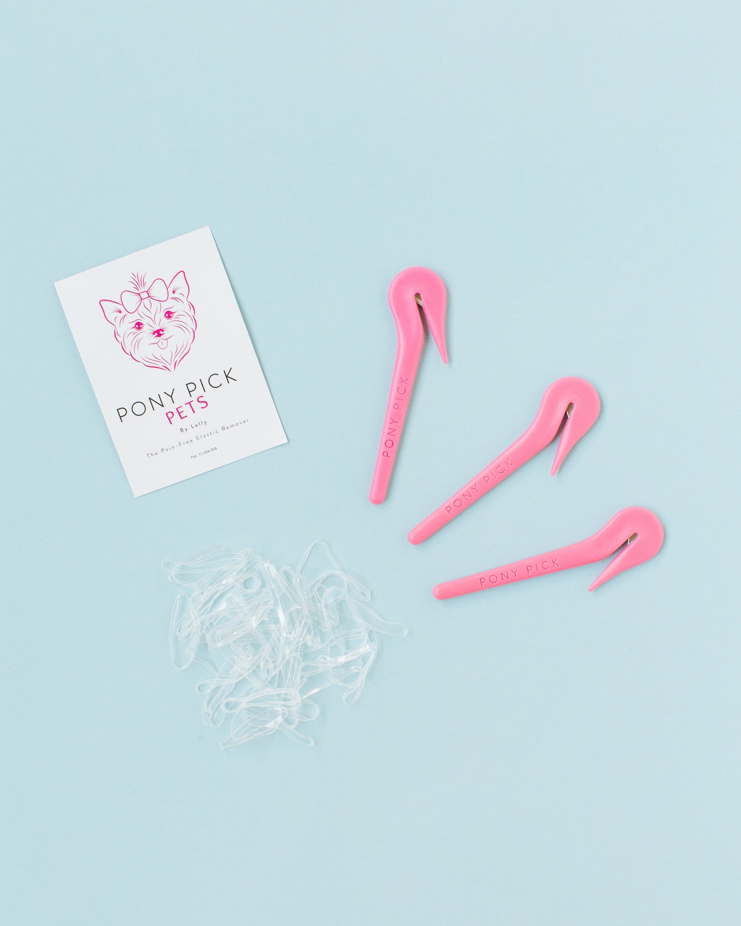 The PET Pony Pick w/ 50 clear elastics